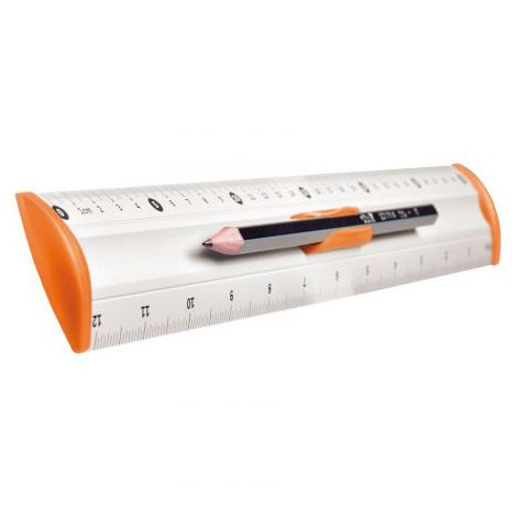 Linijka Tetis z uchwytem aluminiowa 30cm, Pomarańczowy - 2